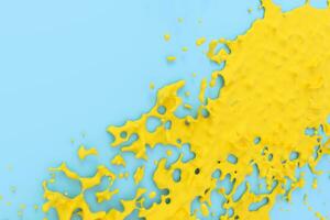 The splashing liquid of pigment, two-tone color background, 3d rendering. photo