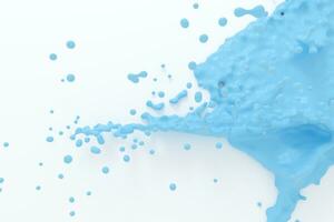 The splashing liquid of pigment, two-tone color background, 3d rendering. photo