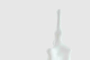 Purity splashing milk with creative shapes, 3d rendering. photo