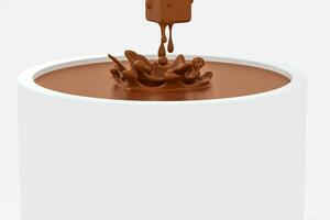 Wave chocolate ripples by fluid simulation, 3d rendering photo