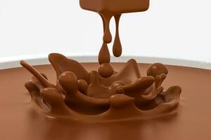 Wave chocolate ripples by fluid simulation, 3d rendering photo