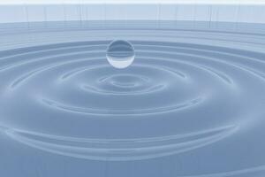 Transparent wave liquid ripples by fluid simulation, 3d rendering photo