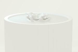 White wave liquid ripples by fluid simulation, 3d rendering photo