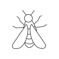 Vector linear illustration of a bee, in doodle style.