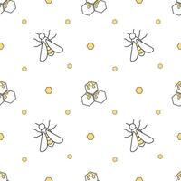 Vector seamless honey pattern, doodle style.
