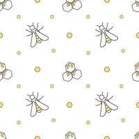 Vector seamless honey pattern, doodle style.