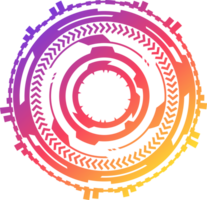 hud trogen element. abstrakt optisk neon syfte. cirkel geometrisk form för virtuell gränssnitt och spel. kamera sökare för prickskytt vapen. png