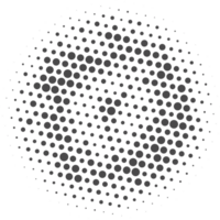 Circle dots with halftone pattern. Round gradient background. Elements with gradation points texture. Abstract geometric shape png