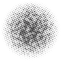 Circle dots with halftone pattern. Round gradient background. Elements with gradation points texture. Abstract geometric shape png