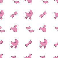 Hello baby, girl, seamless pattern, vector. vector