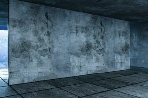 3d rendering, the abandoned empty room at night. photo