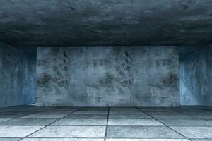 3d rendering, the abandoned empty room at night. photo