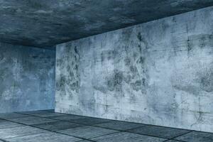 3d rendering, the abandoned empty room at night. photo