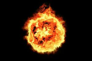3d rendering, Fireball, flaming fire photo