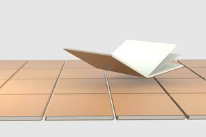 The brown blank opening notebook background, 3d rendering. photo