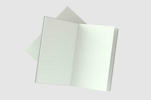 The blank opening notebook background, 3d rendering. photo