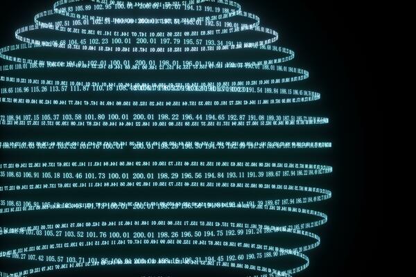 Digital lines made of numbers, globe big data background, 3d rendering