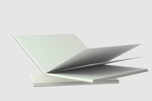 The blank opening notebook background, 3d rendering. photo