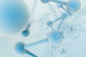 3d rendering, blue chemical formula with particle effects photo