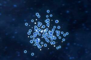 Infectious virus with surface details on blue background, 3d rendering. photo