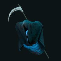 The terrible ghost wearing the sackcloth with dark background, 3d rendering. photo