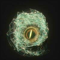 Abstract mechanical eyeball with high-tech line, 3d rendering. photo