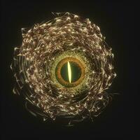 Abstract mechanical eyeball with high-tech line, 3d rendering. photo