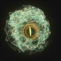 Abstract mechanical eyeball with high-tech line, 3d rendering. photo