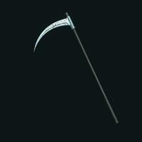 The terrible scythe with dark background, 3d rendering. photo