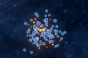 infeccioso virus con superficie detalles en azul fondo, 3d representación. foto