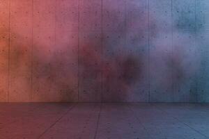 An empty concrete room filled with mist, 3d rendering photo