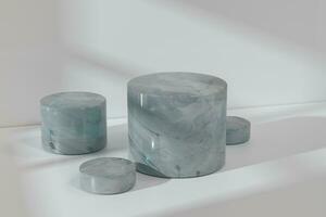the platform for product presentation in a empty room, 3d rendering photo