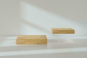 the platform for product presentation in a empty room, 3d rendering photo