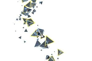 3d rendering, glowing triangle cube with dark background. photo