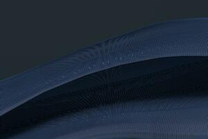 3d rendering, blue metalic wave surface photo