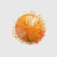 Orange twirl lines with white background, 3d rendering. photo