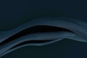 3d rendering, blue metalic wave surface photo