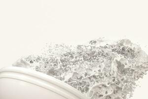 A bowl of milk and splashing liquid, 3d rendering. photo