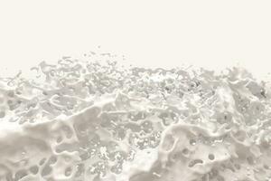 A bowl of milk and splashing liquid, 3d rendering. photo