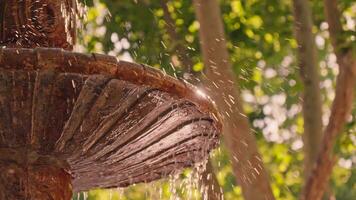 spritzt von das Brunnen im das Strahlen von das Sonne video