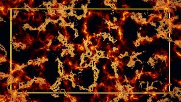Marble fire of evil heat and high temperature texture and luxury gold surface and gold border inside background photo
