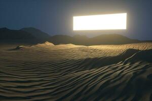 3d rendering, the wide desert, with stripes shapes. photo