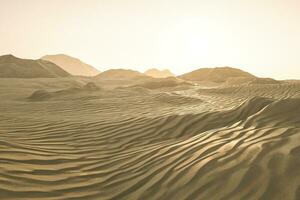 3d rendering, the wide desert, with stripes shapes. photo