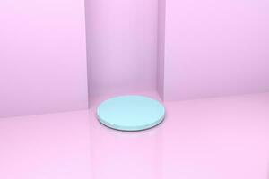 3d rendering, the round platform in the empty room. photo