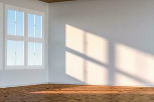 The cleaning house and the sunshine from the window, 3d rendering. photo