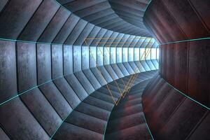 3d rendering, dark science-fiction tunnel, dark background photo