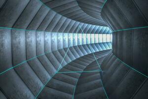 3d rendering, dark science-fiction tunnel, dark background photo