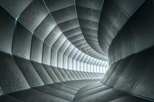 3d rendering, dark science-fiction tunnel, dark background photo