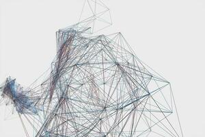 Technological structure lines with white background, 3d rendering. photo