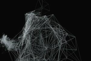 Technological structure lines with black background, 3d rendering. photo